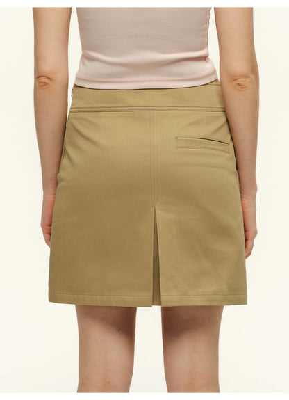Side-Zip Layered-Effect Pleated Mini Skirt