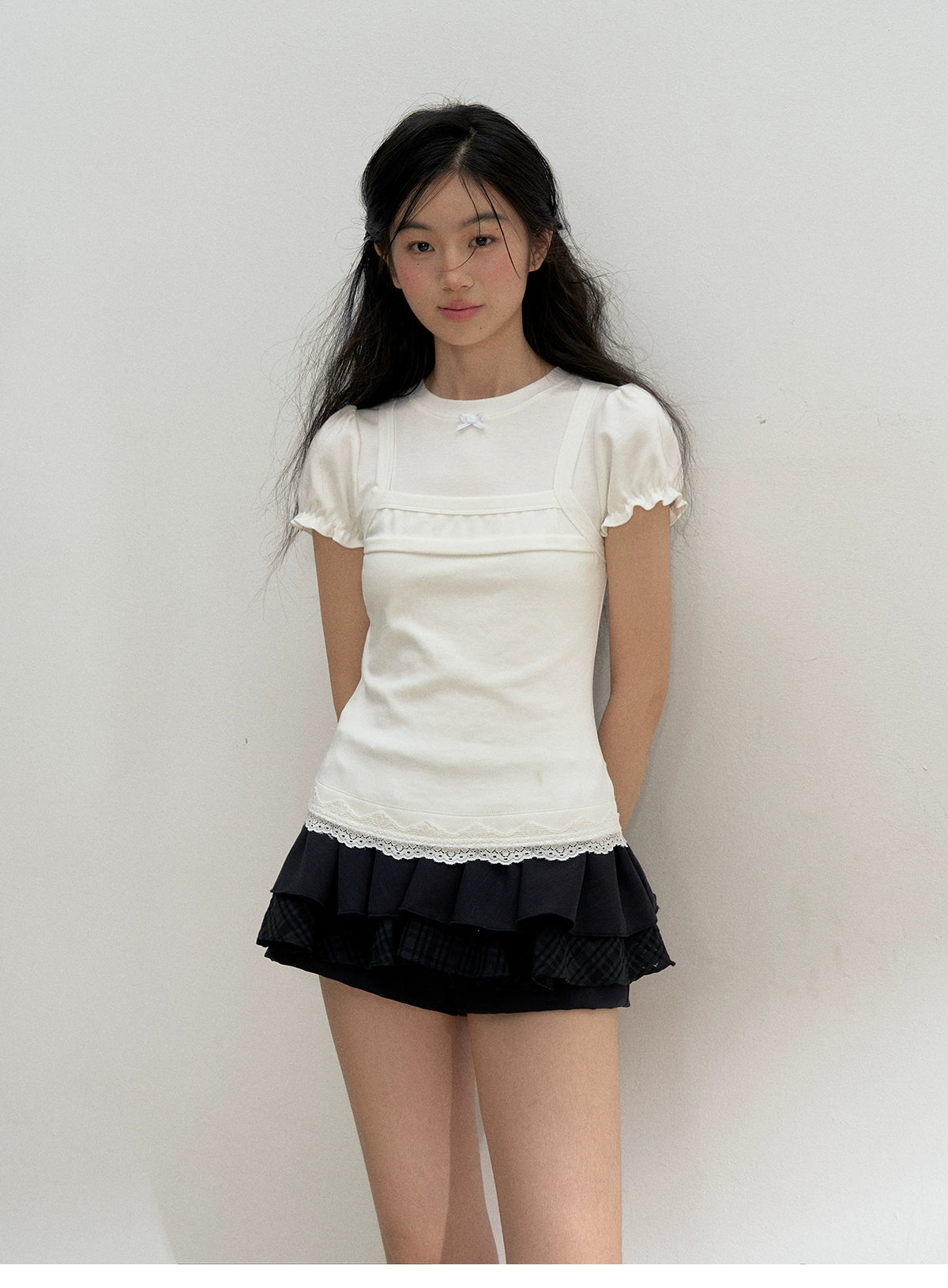 Black and White 3D A-Line Skirt - CHINASQUAD