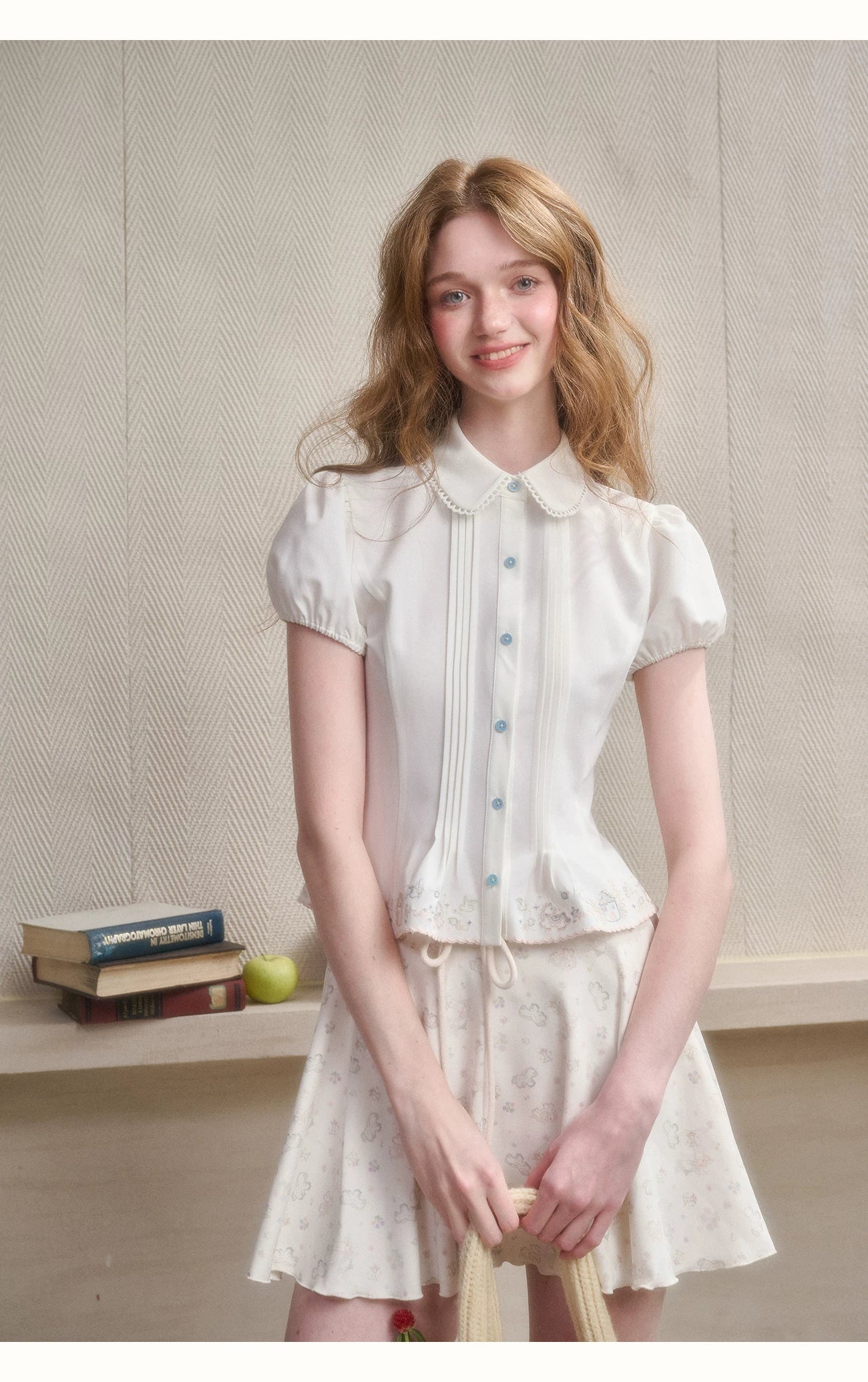 Embroidered Peter Pan Collar Blouse
