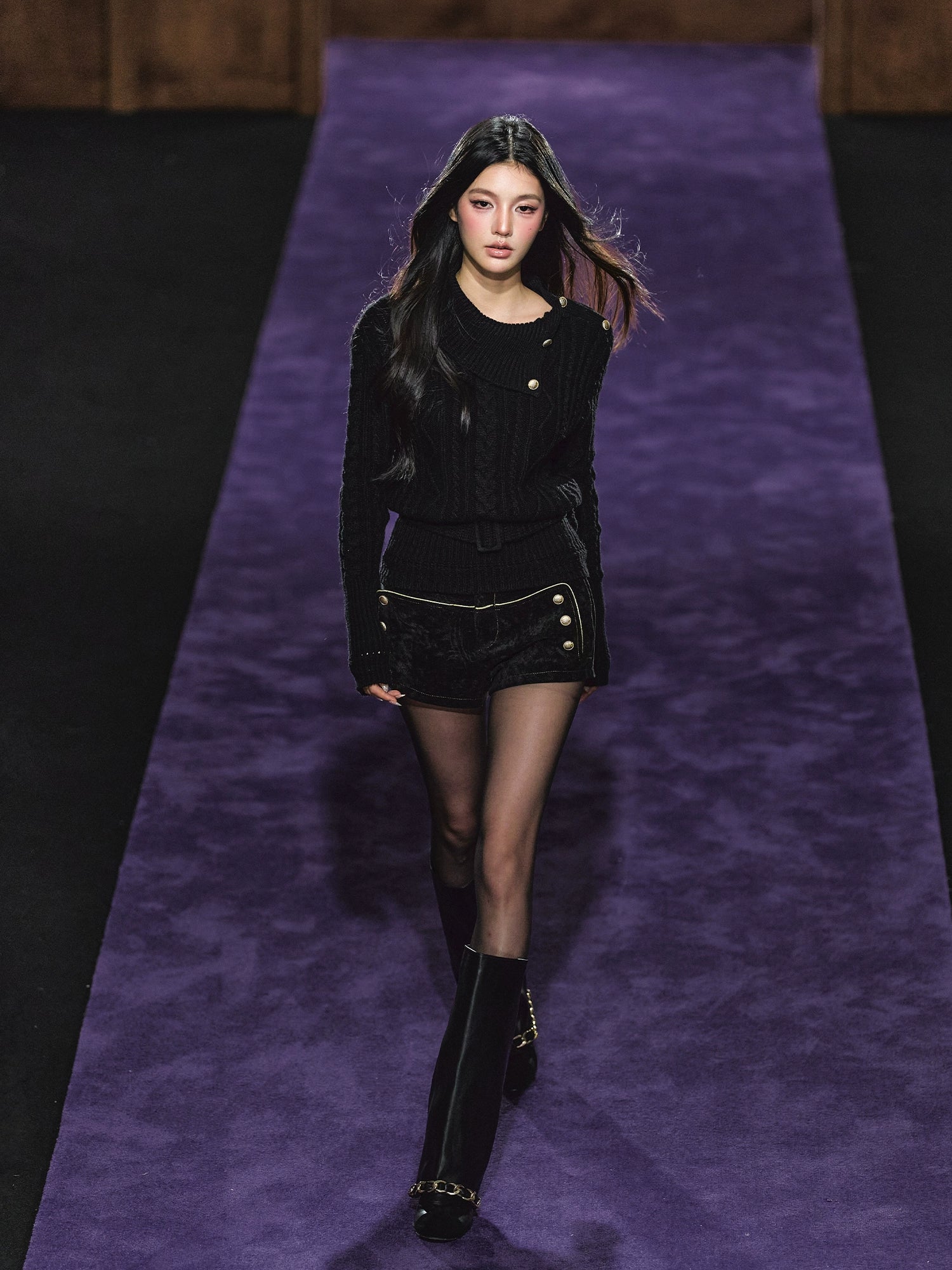 High-Density Corduroy Double-Breasted Slim Shorts