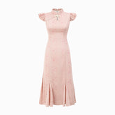 Pink New Chinese Style Cheongsam Dress - CHINASQUAD