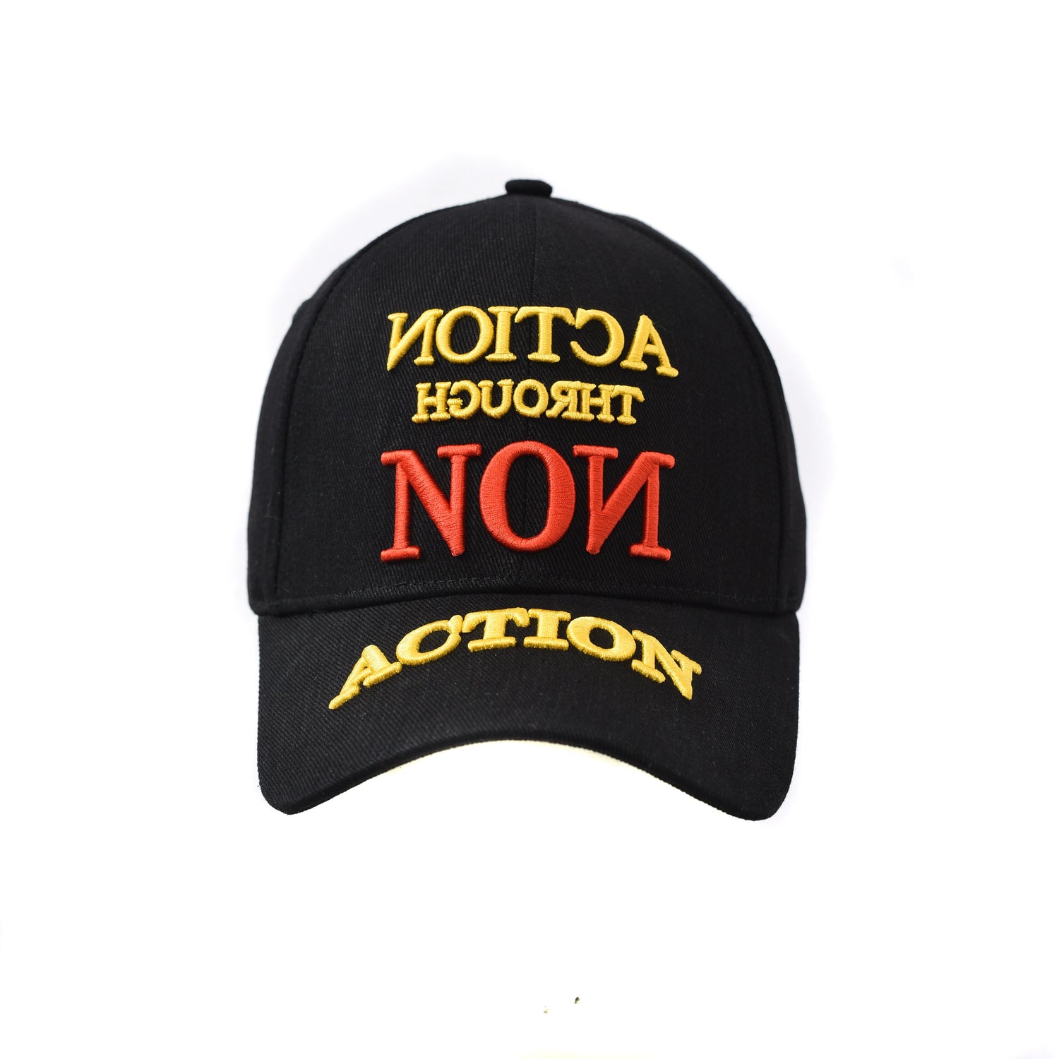 Heavy Embroidered Graphic Denim Baseball Cap