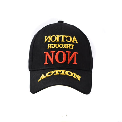 Heavy Embroidered Graphic Denim Baseball Cap