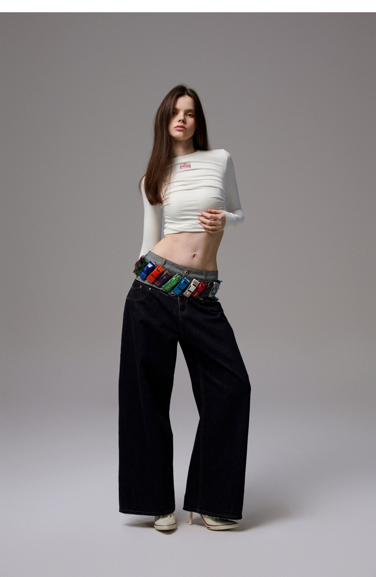 Ruched Long Sleeve Cropped T-shirt - CHINASQUAD