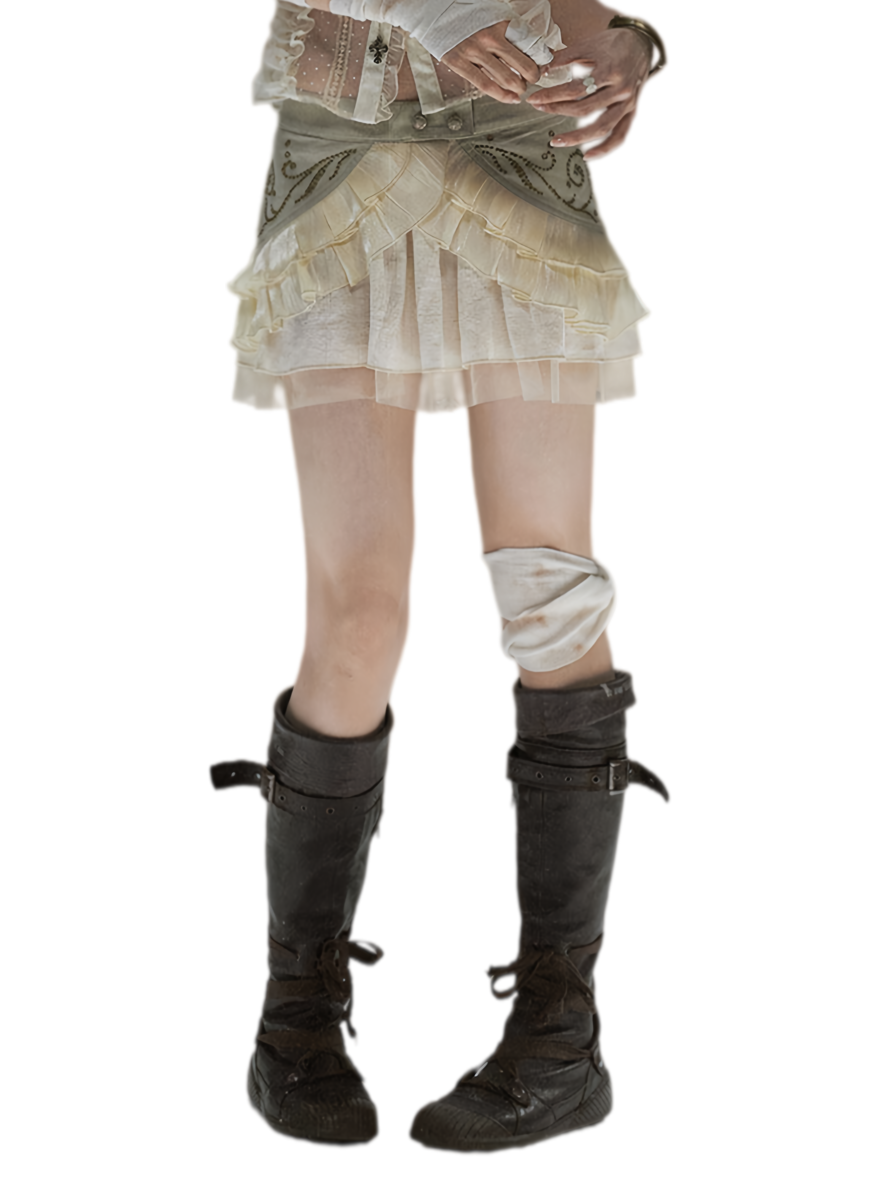 Vine Rivet Layered Skirt