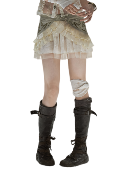 Vine Rivet Layered Skirt