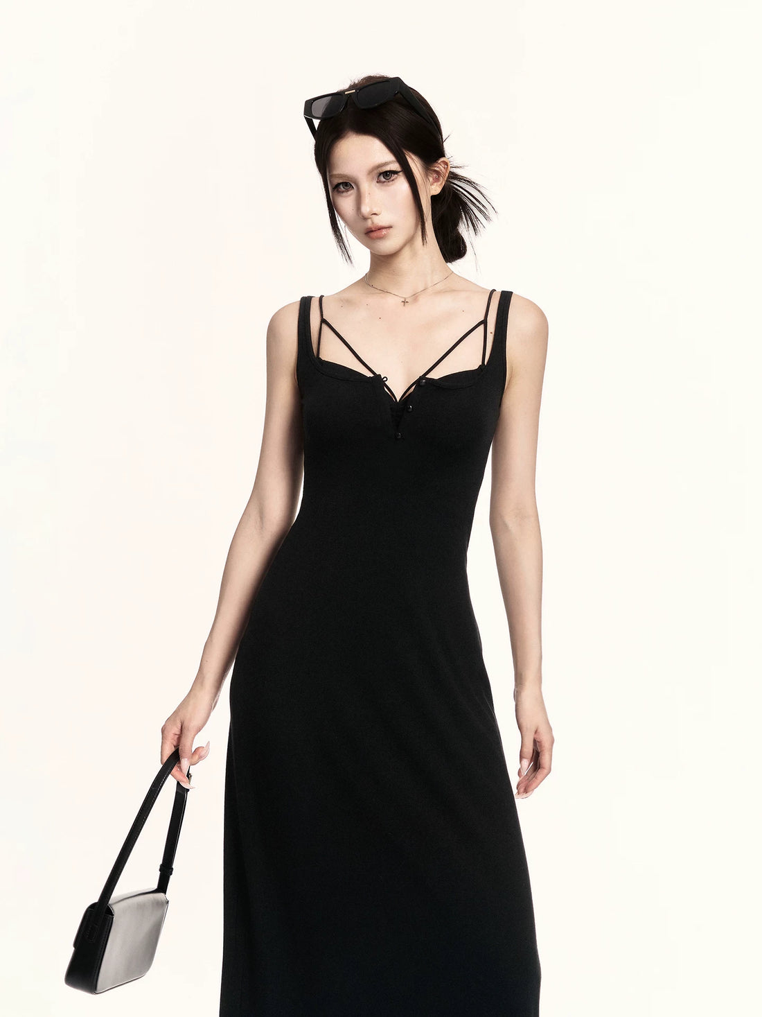 Minimalist Sculpted Slip Maxi Dress