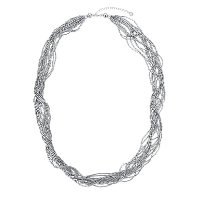 Silver Reshaped Romance Minimalist Tube Choker Necklace