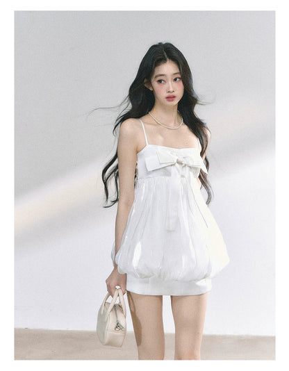 Puff Blossom Off-Shoulder Mini Dress