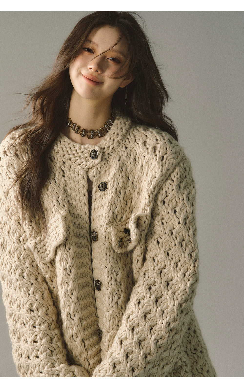 Chunky Yarn Knit Cardigan - CHINASQUAD