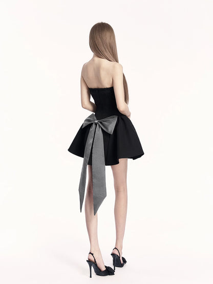 French Heiress Strapless Black Evening Dress