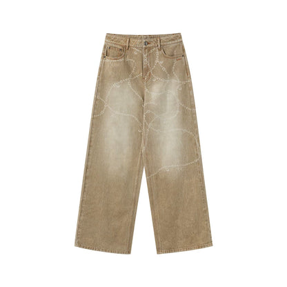 Beverly Washed Wide-Leg Denim Trousers