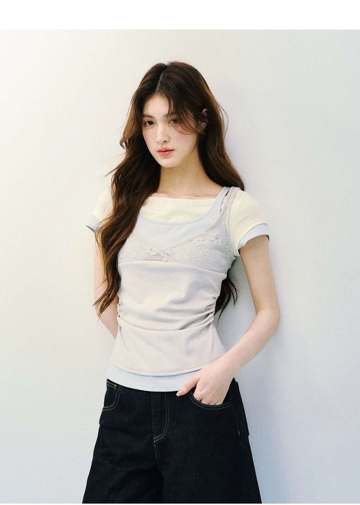 Layered Lace Knit Tee