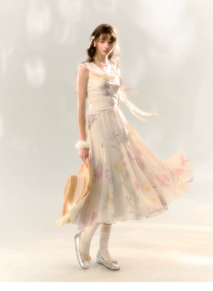 Romantic Floral Midi Dress - CHINASQUAD