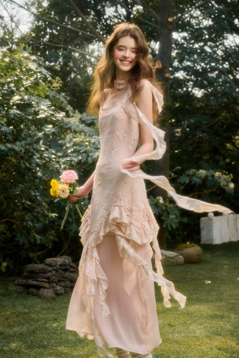 Pink Cloud Lace Fairy Dress