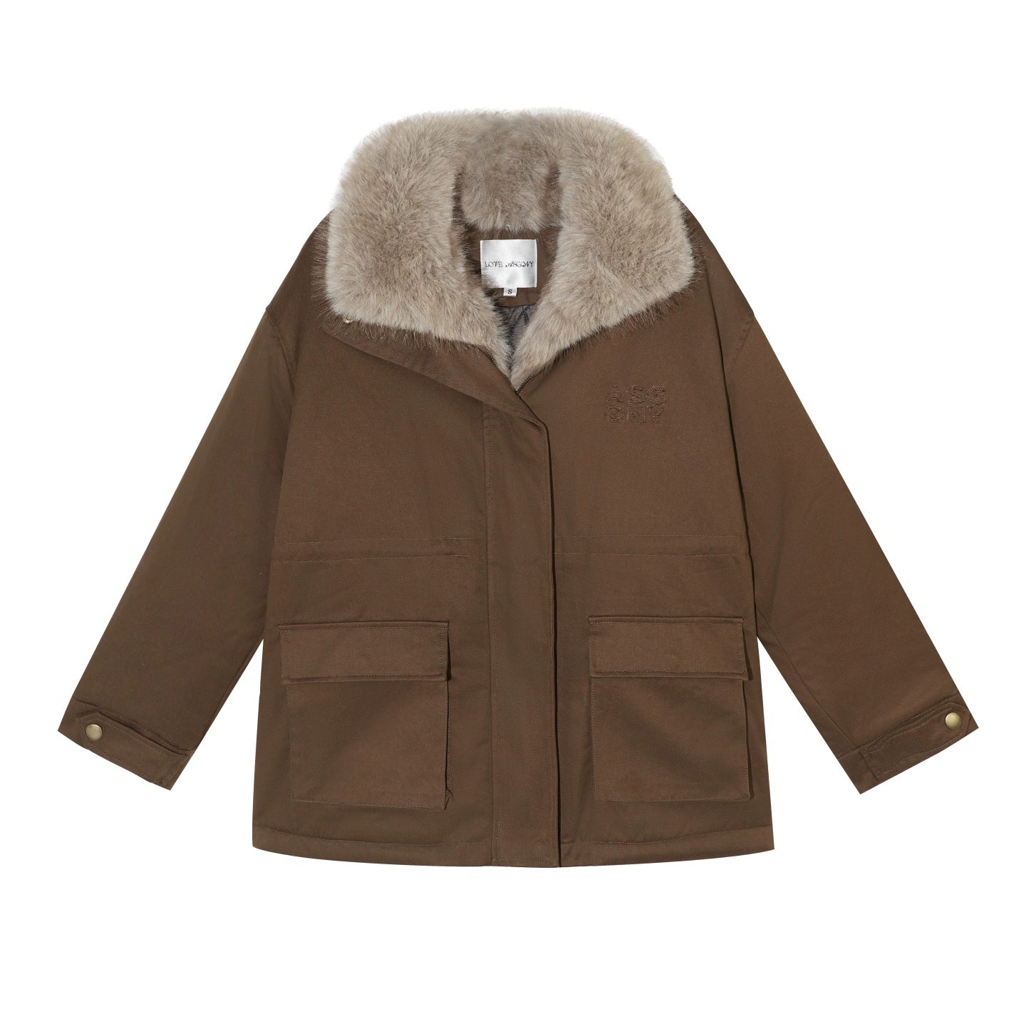 Fur-Trim Padded Utility Parka Jacket