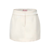 Black & Off-white Elle Satin Mini Skirt - CHINASQUAD