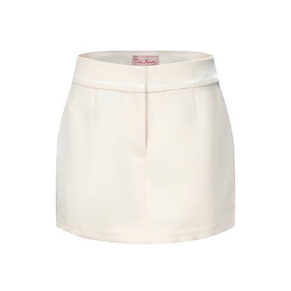 Black &amp; Off-white Elle Satin Mini Skirt - CHINASQUAD