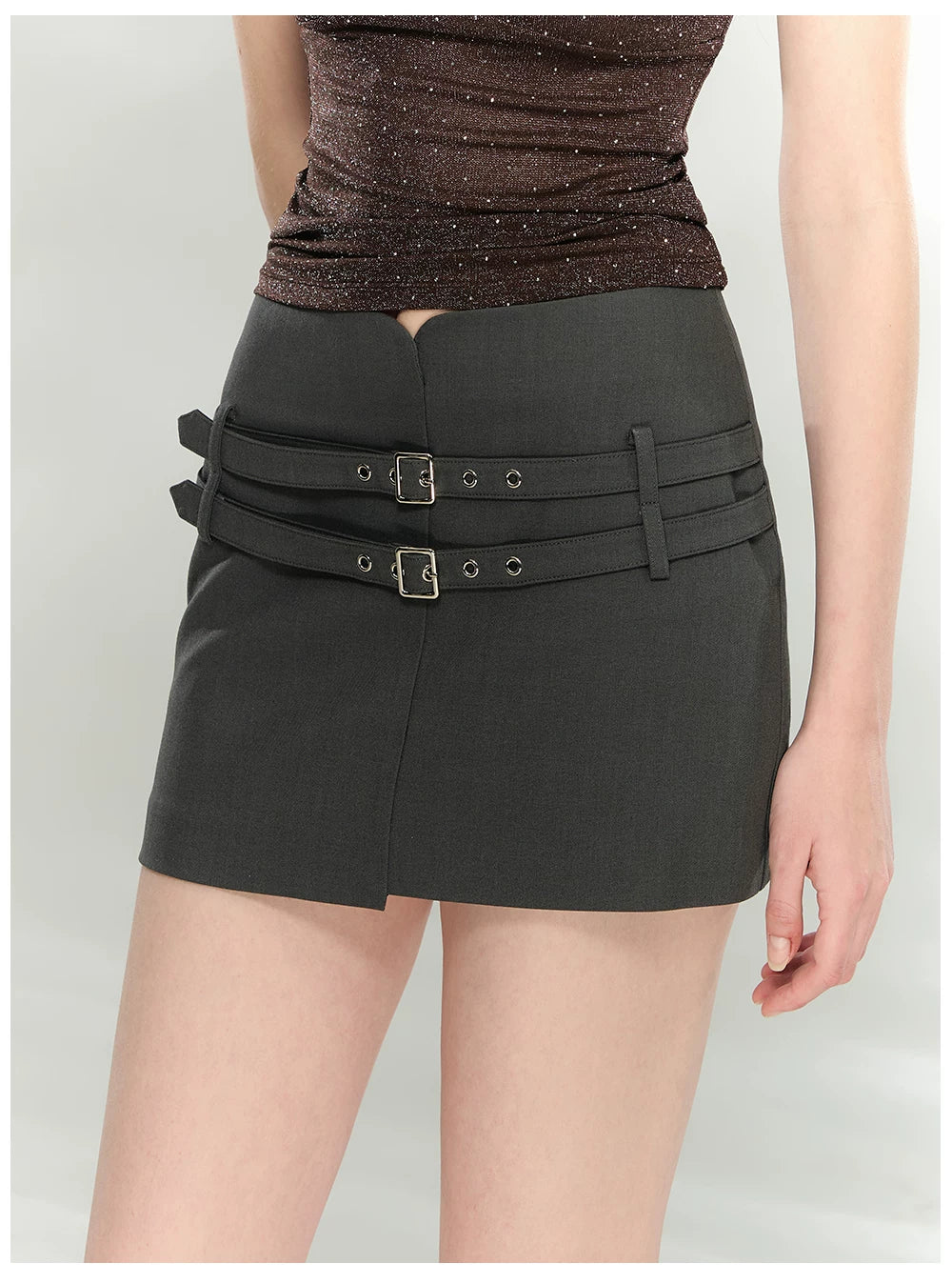 Asymmetric Tailored Mini Skirt