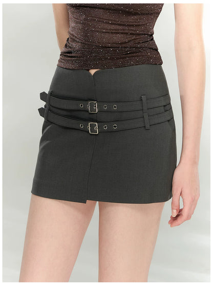 Asymmetric Tailored Mini Skirt
