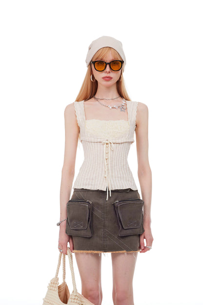 Sweet-Spicy Lace Bow Camisole