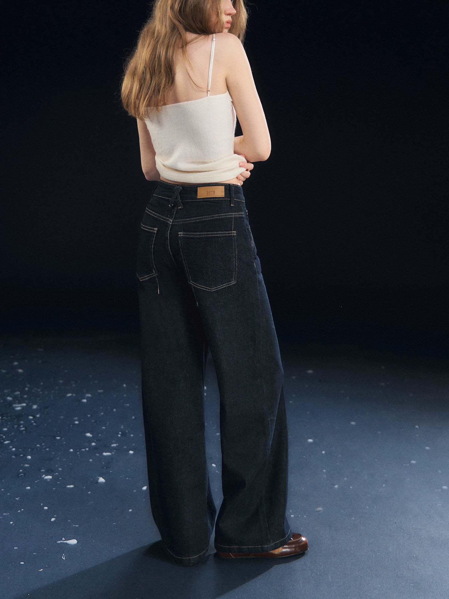 Fleece-Lined Stretch Straight Jeans