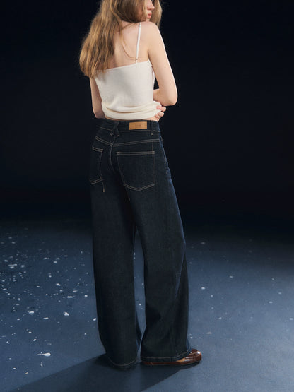 Fleece-Lined Stretch Straight Jeans