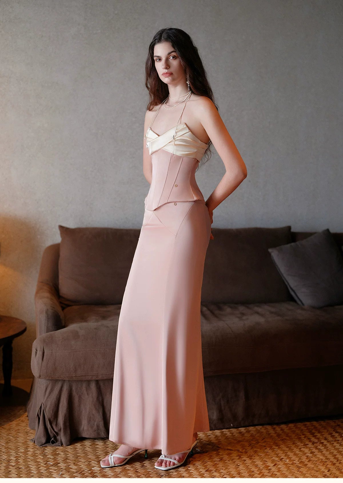 Corset Top &amp; Maxi Skirt Two-Piece Set