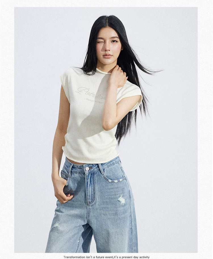 Soft Sculpt Rolled-Edge Sleeveless Knit Top