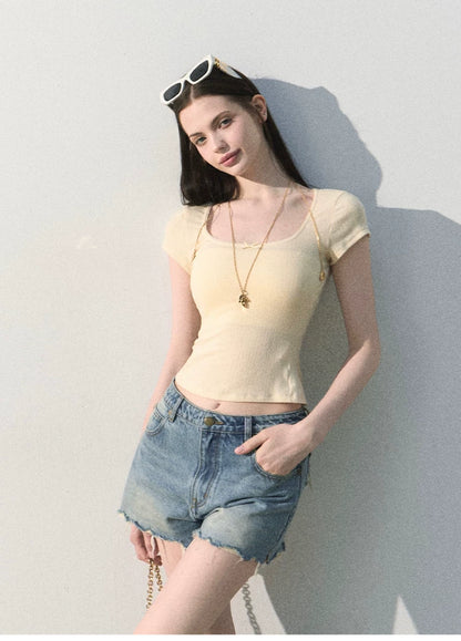 Faded Trace Vintage Distressed Denim Shorts