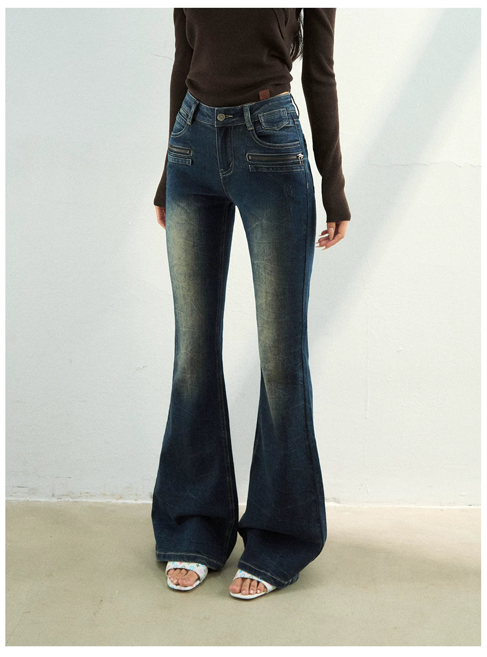 Vintage Slim-Fit Flared Denim Jeans