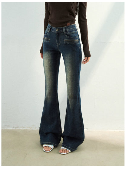 Vintage Slim-Fit Flared Denim Jeans