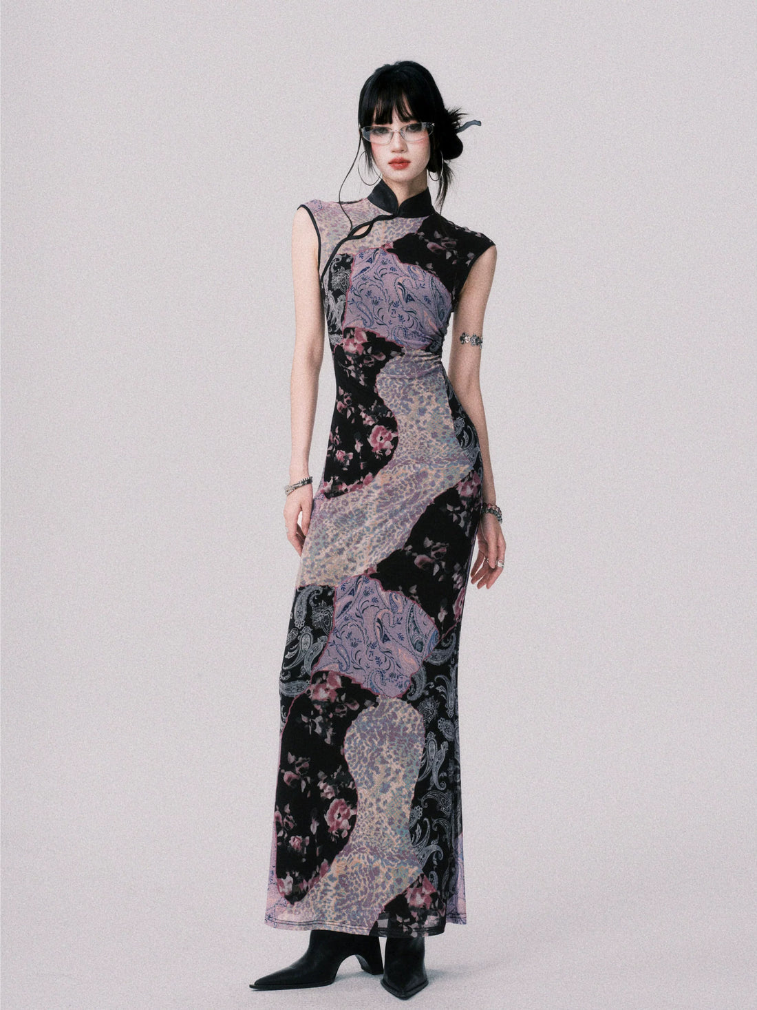 Mesh New Chinese-Style Cheongsam Dress