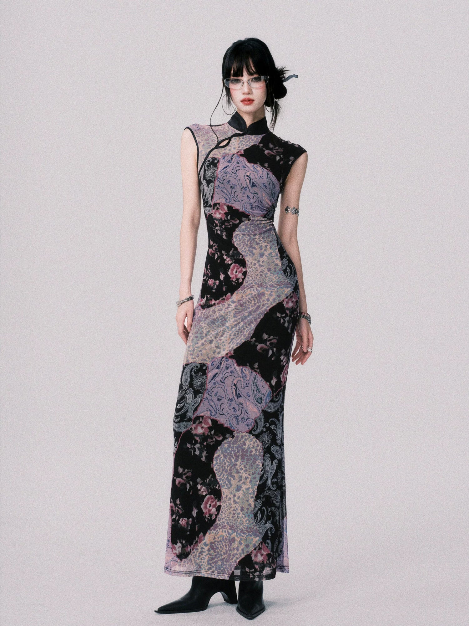 Mesh New Chinese-Style Cheongsam Dress