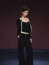 Tweed Galaxy Shimmer Chain Halter Camisole & Cardigan Set - CHINASQUAD