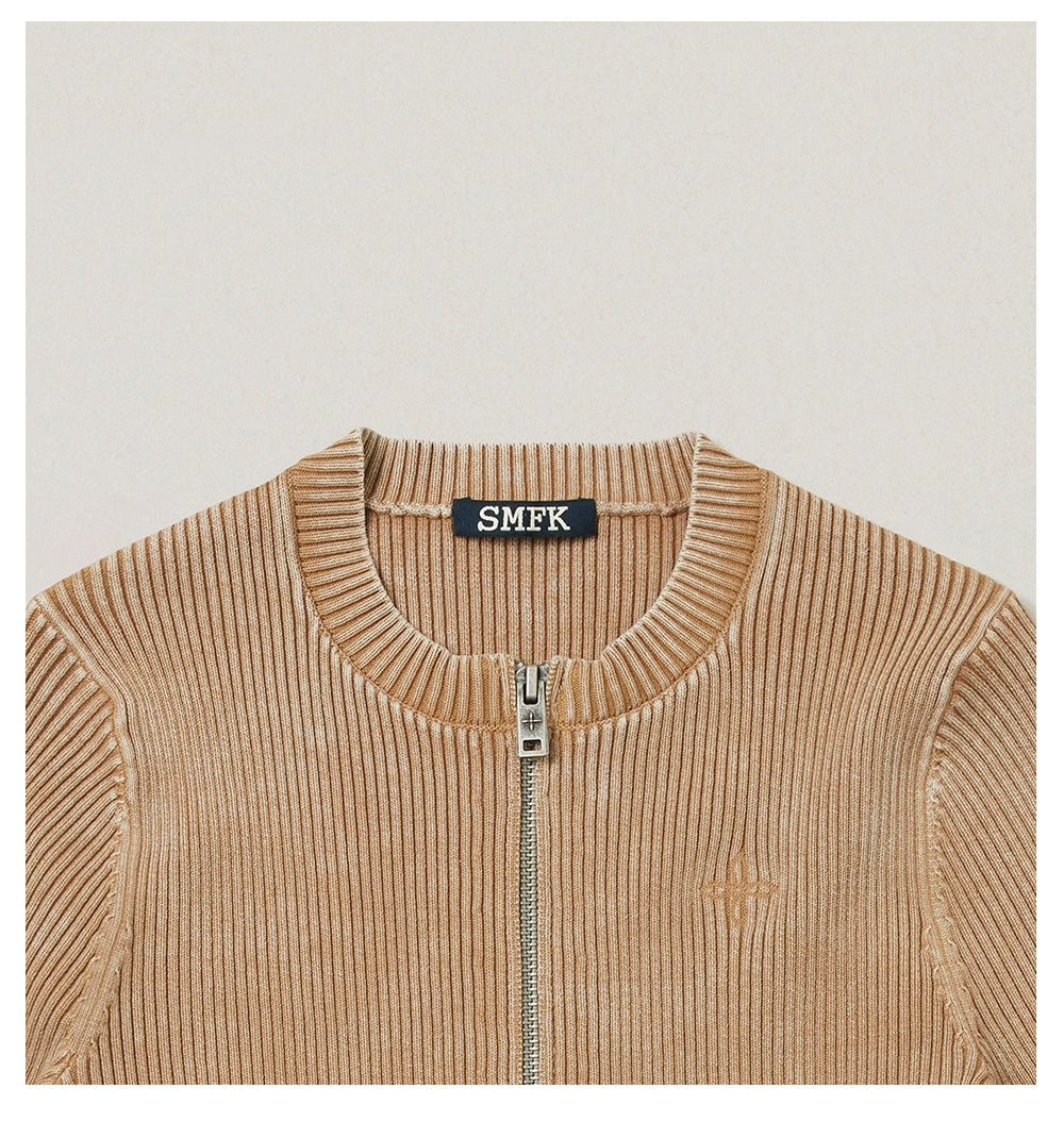 Wild Retro Zipper Knit Cardigan