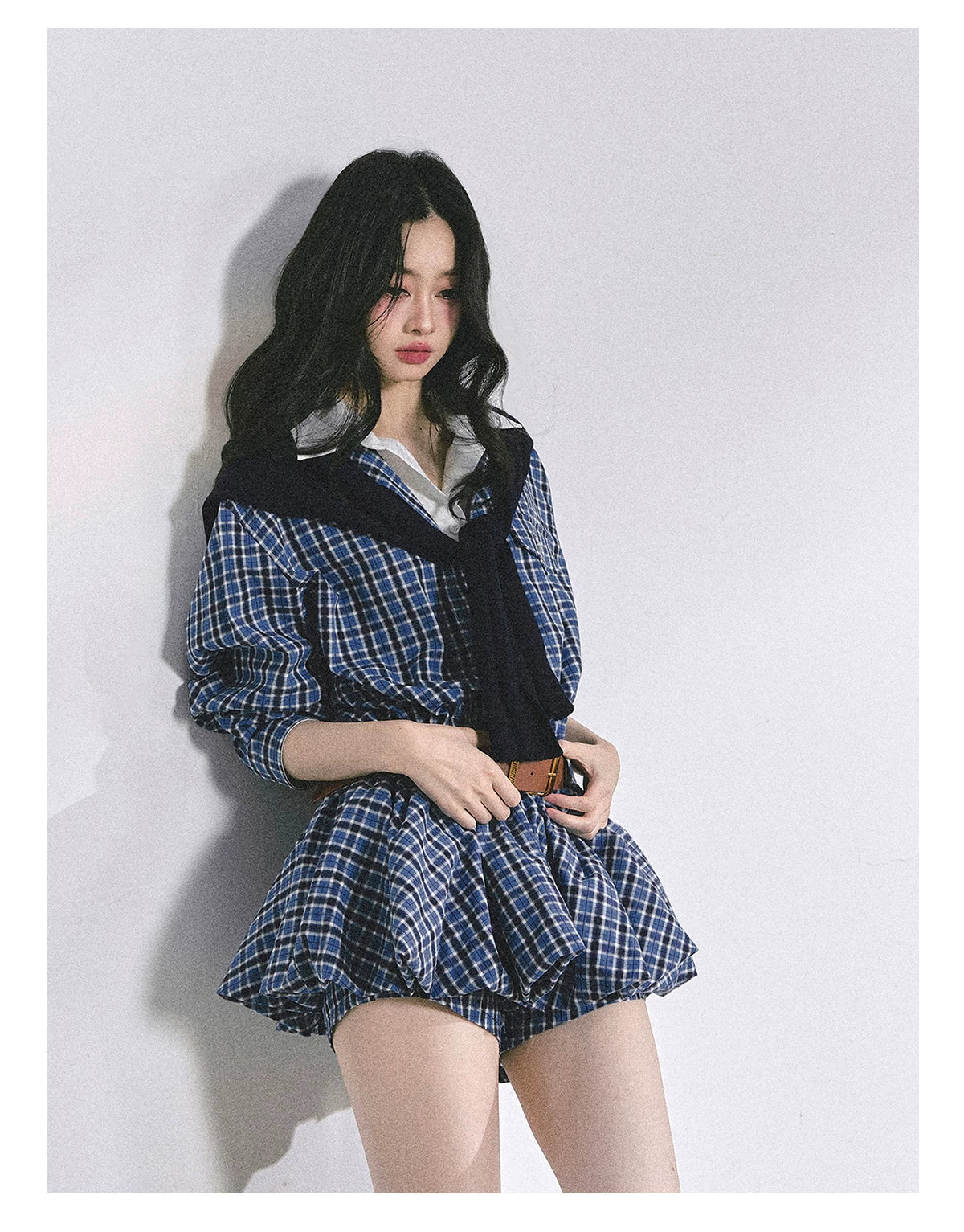 Hepburn-Style Bubble Hem Mini Dress