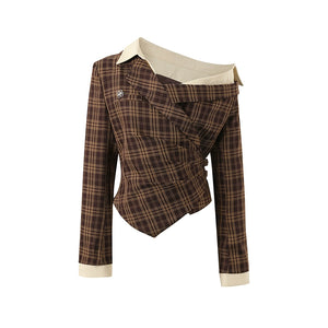 Khaki Plaid Shirt / S