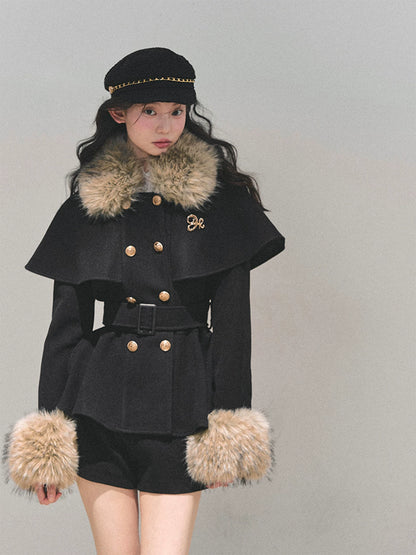 Two-Piece Winter Jacket &amp; Mini Skirt Set