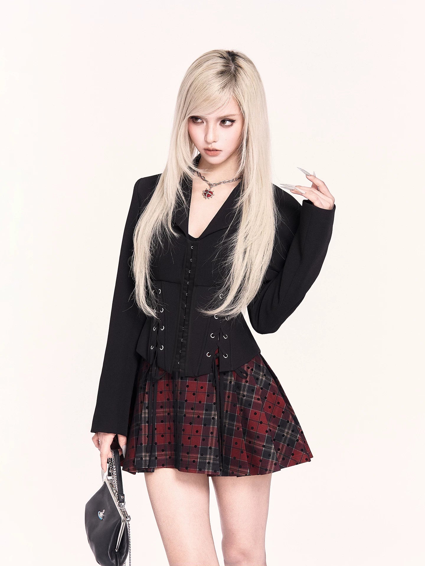 Corset High-Waist Pleated Mini Skirt