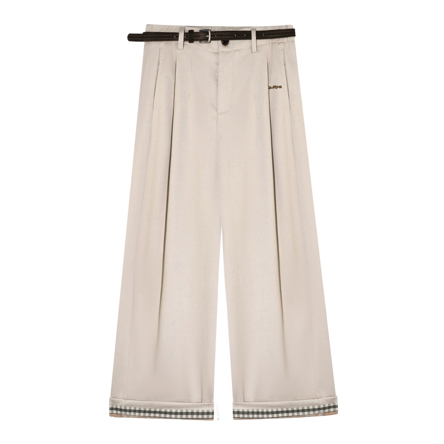 Fleece-Lined Relaxed Belted Trousers
