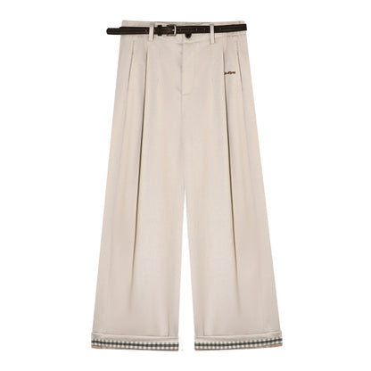 Fleece-Lined Relaxed Belted Trousers