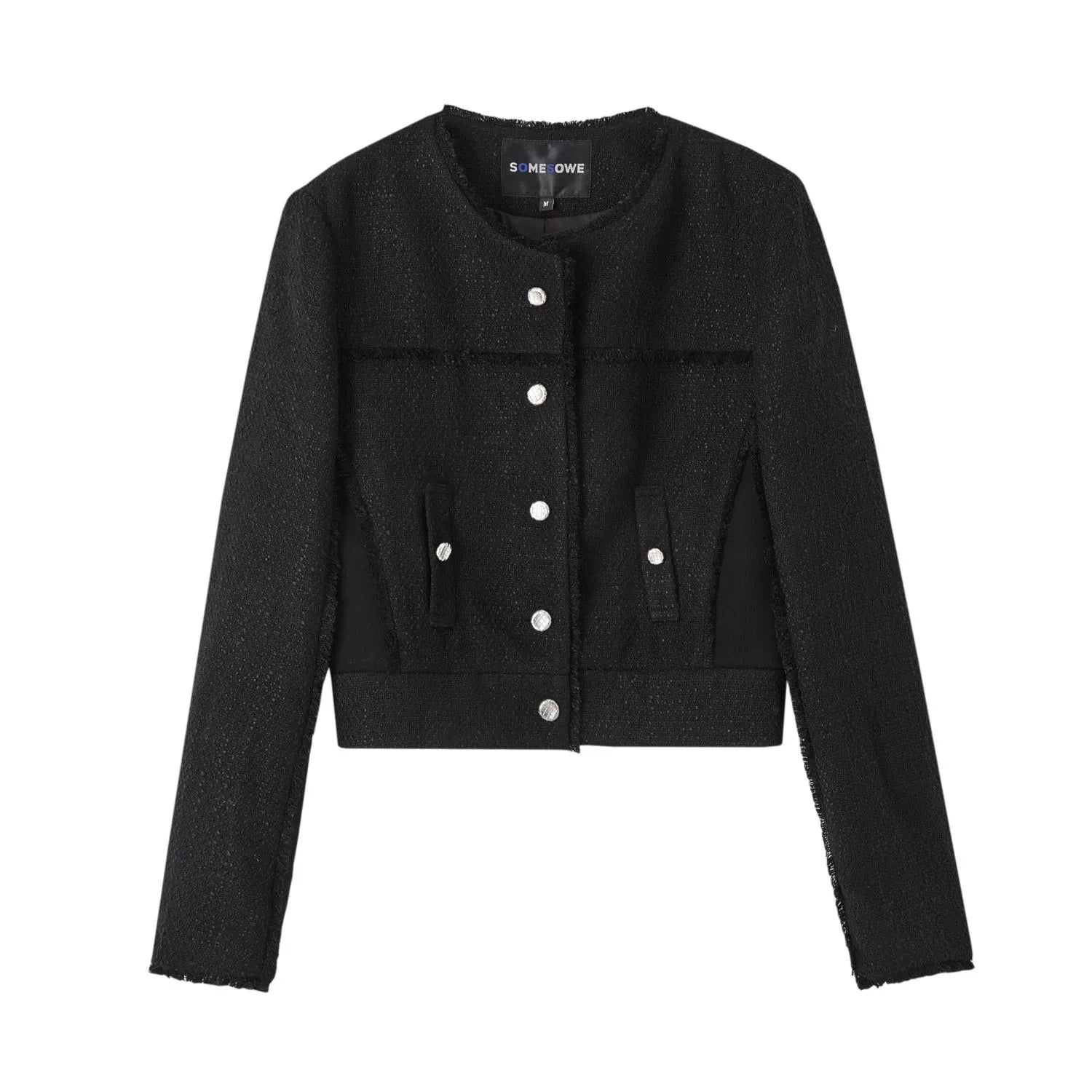 Off-white &amp; Black Tweed Short Jacket