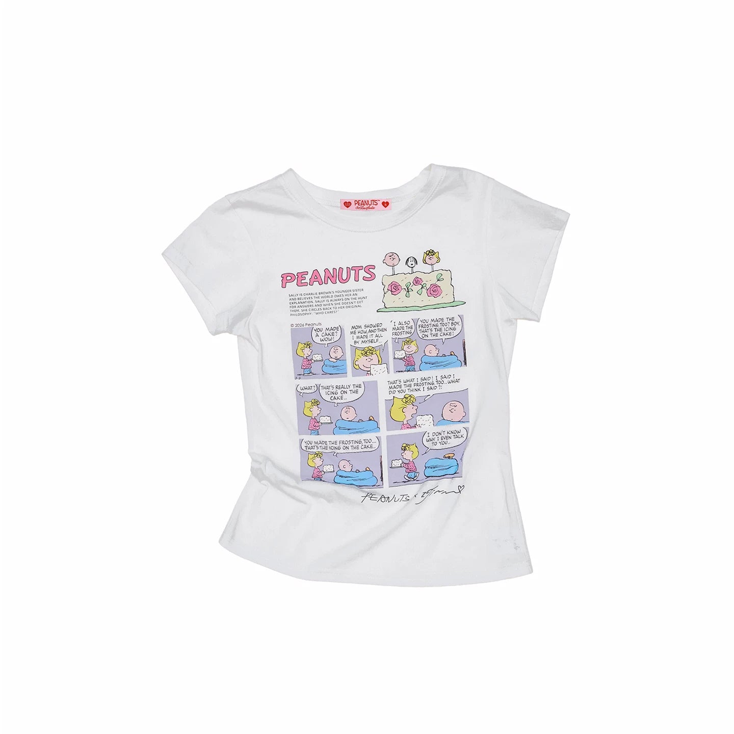 Snoopy Comic Print Fitted Basic T-Shirt