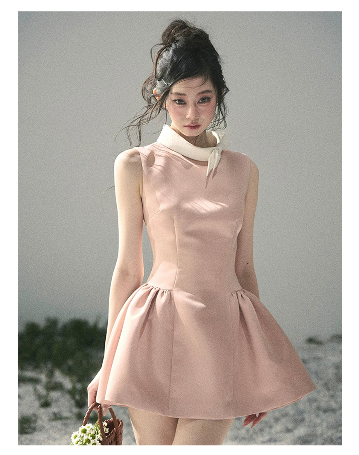 Liliane Ballroom Puff-Sleeve Mini Dress