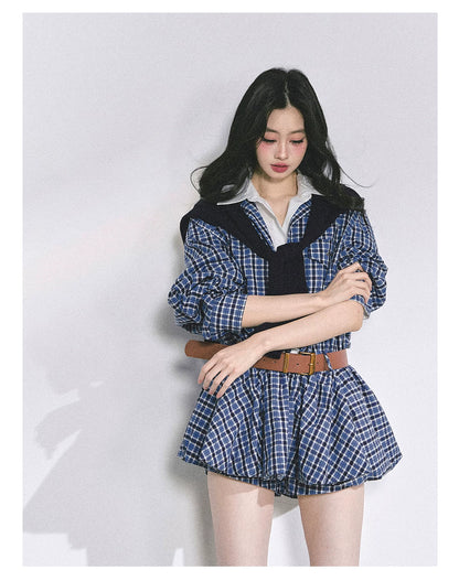 Hepburn-Style Bubble Hem Mini Dress