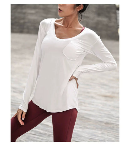 Loose-fitting Long-sleeve Sports T-shirt