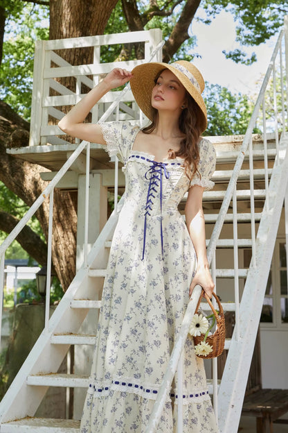 Wisteria French Floral Corset Dress