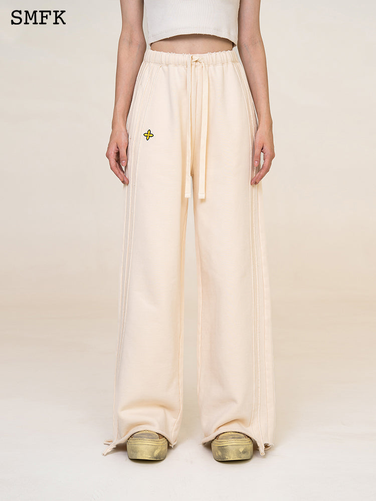 (Final Sale) Camouflage &amp; Cream-colored Wide-leg Pants - CHINASQUAD