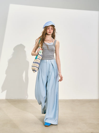 Suit Pleated Wide-Leg Pants - CHINASQUAD